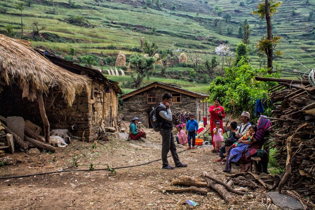 elderly woman in village home