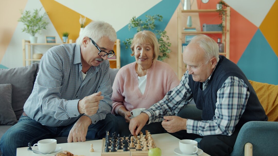 elderly men playing petanque
