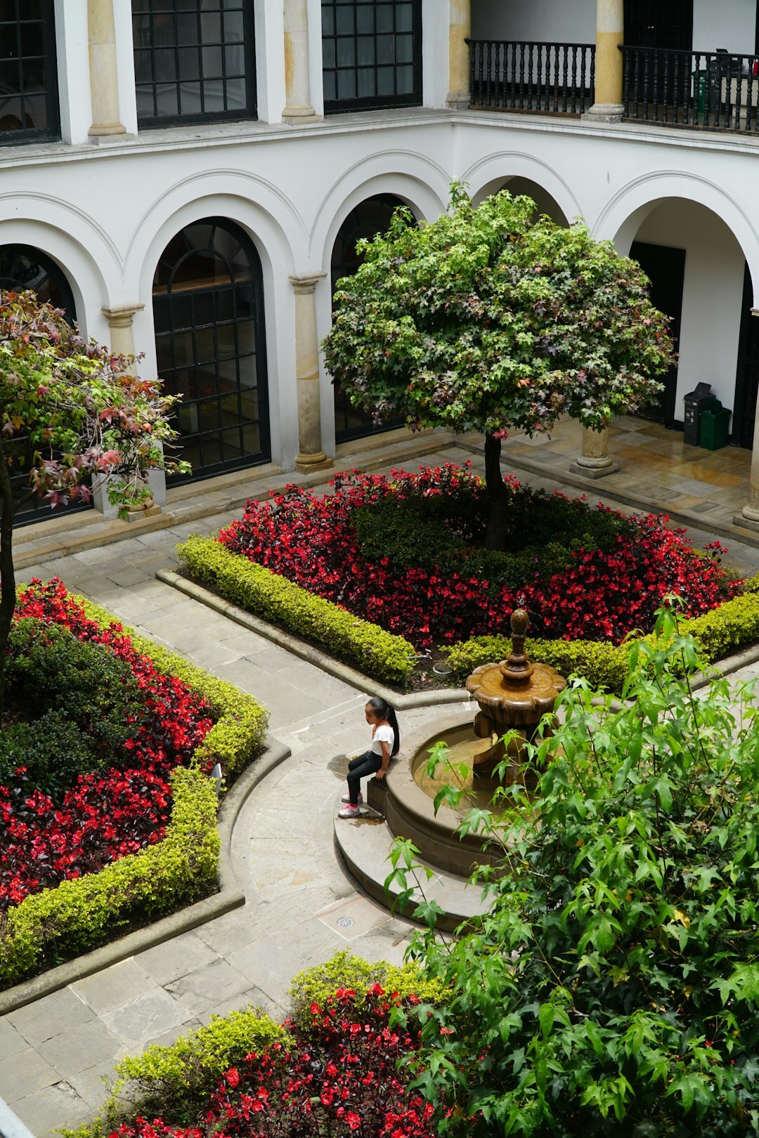 children playing in courtyard